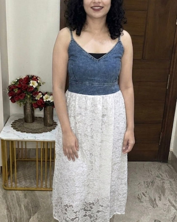Denim and Net Casual Dress