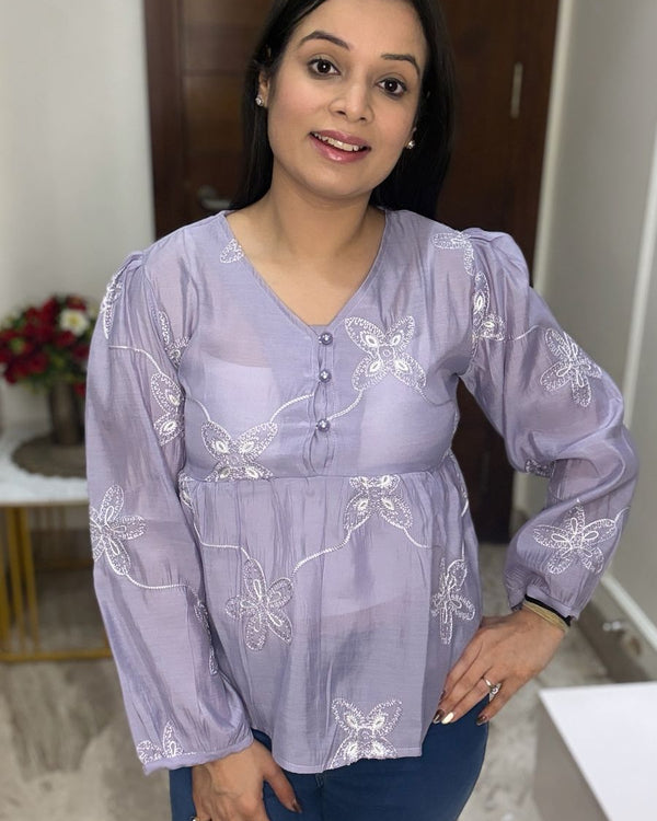 Floral Embroidery Top