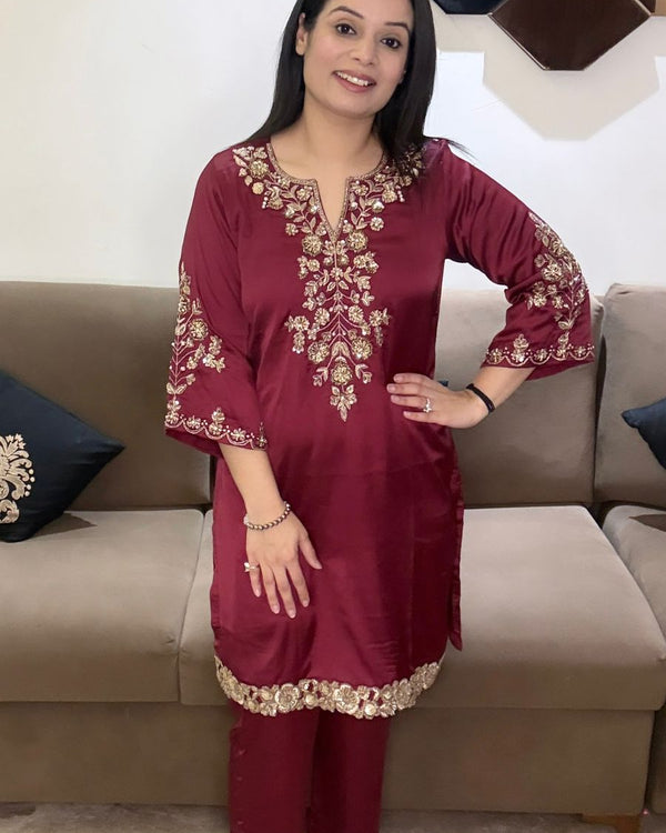 Heavy Hand Embroidery Ethnic Co-Ordset