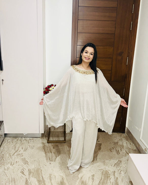 Silver Kaftan 3 Piece Set