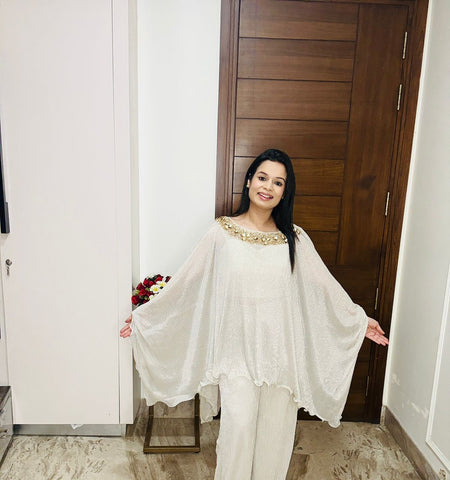 Silver Kaftan 3 Piece Set