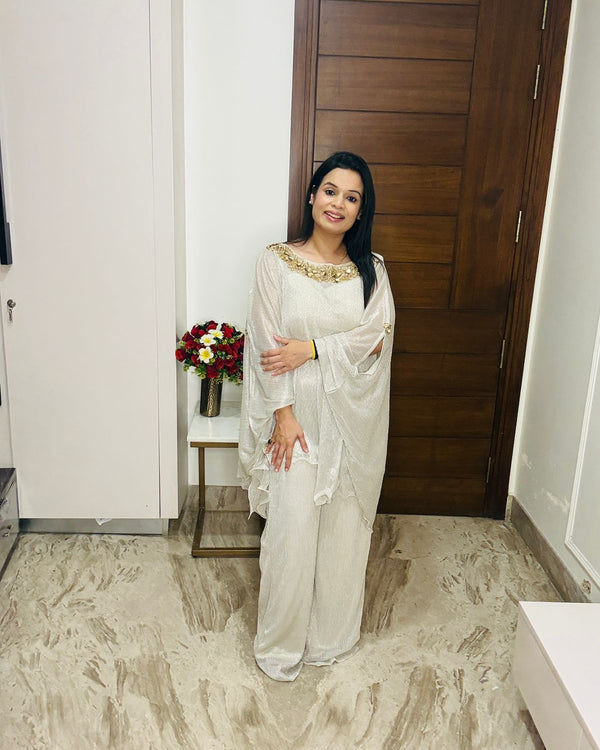 Silver Kaftan 3 Piece Set