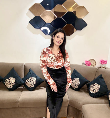 Floral Velvet Bodycon